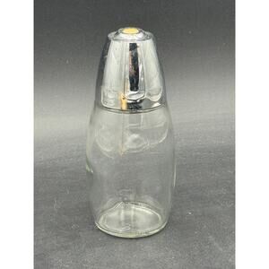 Retro Sugar Dispenser, Jar, Gemco Glass Stainless Steel Pour-Flap 6.5"